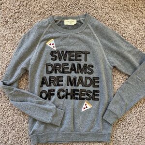 Bow & Drape Gray Sweatshirt with Fun Text